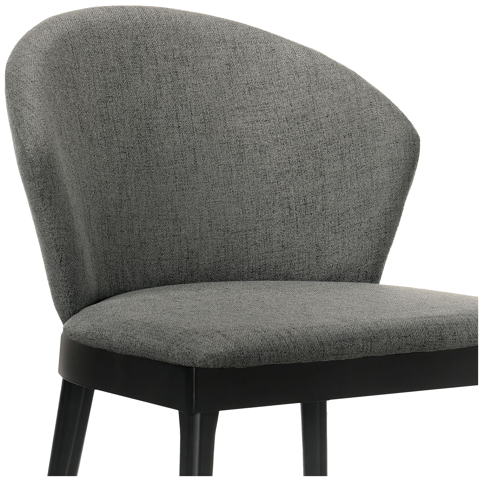 Image 6 Juno Set of 2 Dining Side Chairs in Charcoal Fabric and Black Wood more views