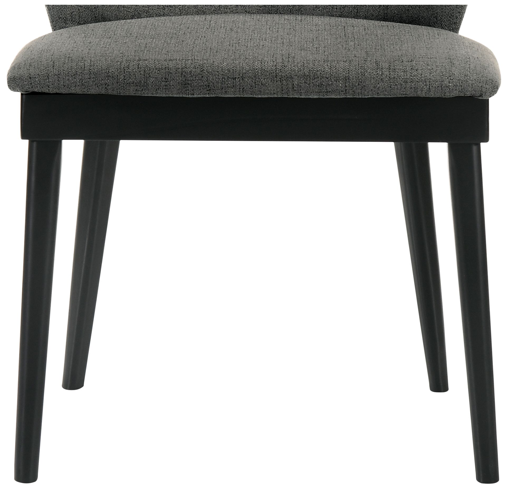 Juno Set of 2 Dining Side Chairs in Charcoal Fabric and Black Wood