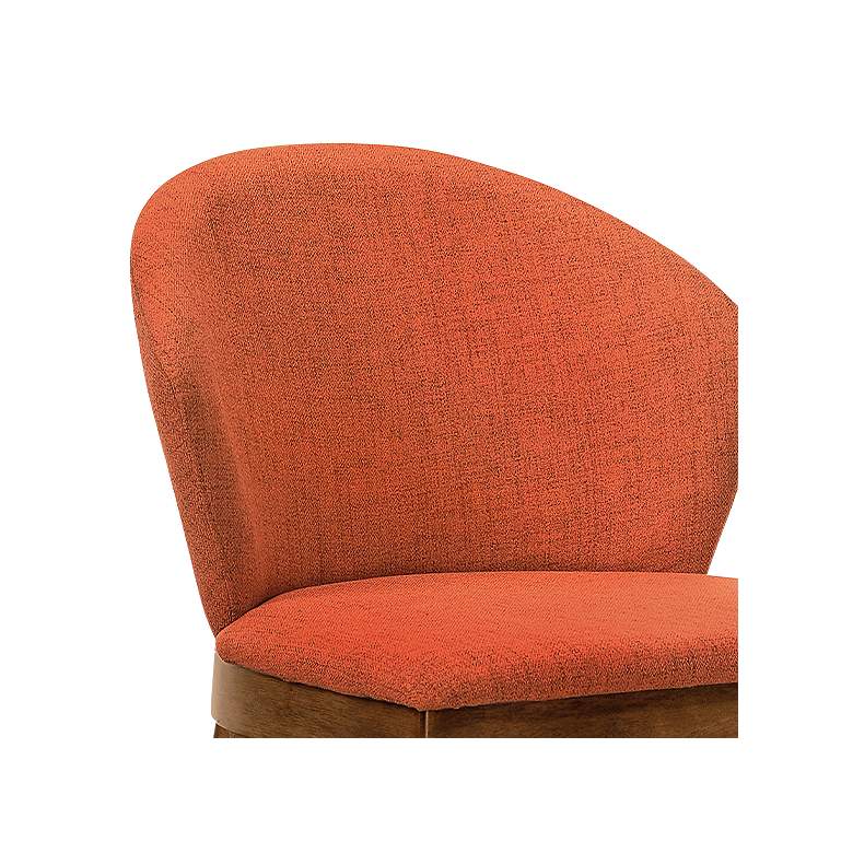 Image 3 Juno Set of 2 Dining Side Chairs in Orange Fabric and Walnut Wood more views