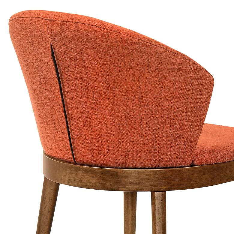 Image 5 Juno Set of 2 Dining Side Chairs in Orange Fabric and Walnut Wood more views