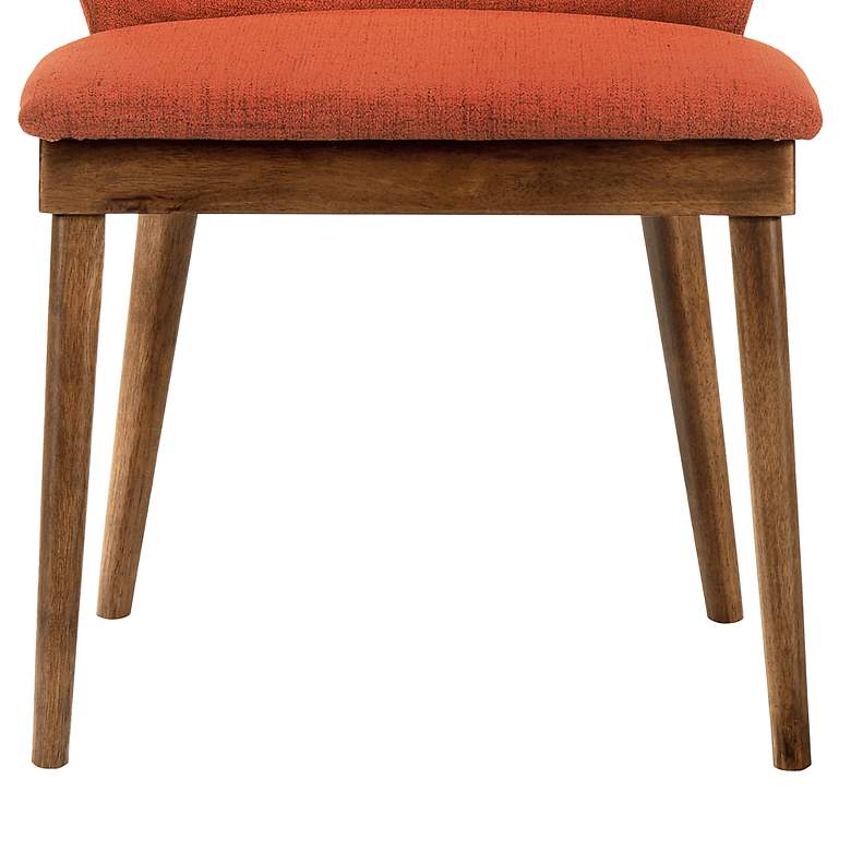 Image 6 Juno Set of 2 Dining Side Chairs in Orange Fabric and Walnut Wood more views