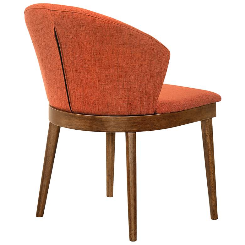 Image 7 Juno Set of 2 Dining Side Chairs in Orange Fabric and Walnut Wood more views