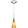 Juno Sunset Gold 4"W Tall Cone Glass Halogen Mini Pendant
