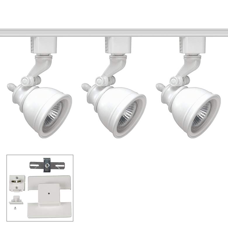 Image 1 Juno Trac-Lites 3-Light White Bell Floating Canopy Track Kit