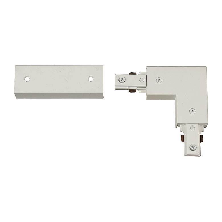 Image 1 Juno White Finish Universal Straight or L-Shaped Track Connector