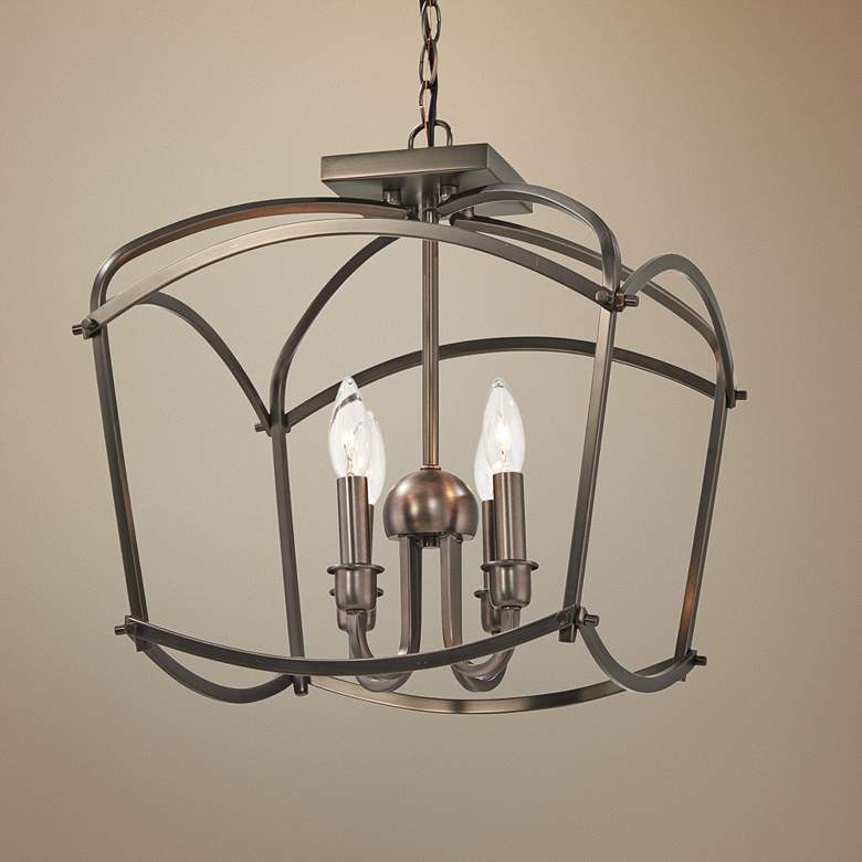 Image 1 Jupiter's Canopy 16"W Harvard Court Bronze 4-Light Pendant