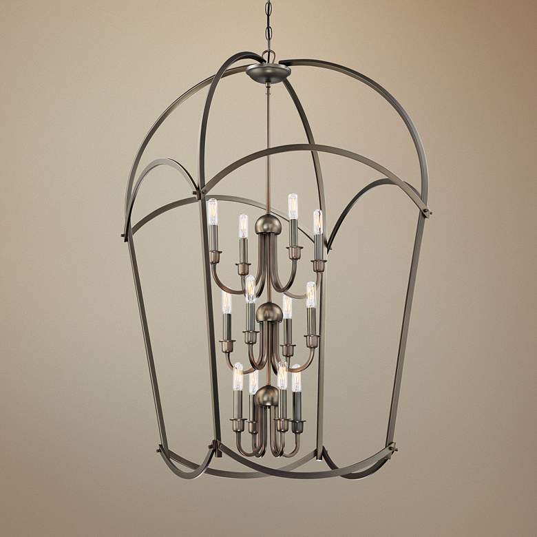 Image 1 Jupiter's Canopy 25" Wide Bronze 12-Light 3-Tier Pendant