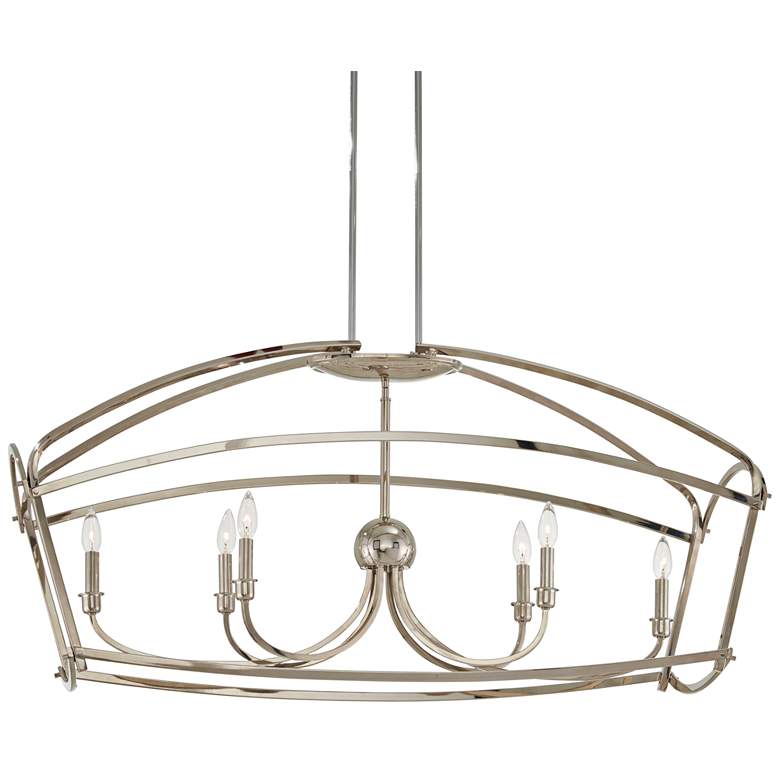 Image 1 Jupiter's Canopy 47"W Nickel Kitchen Island Light Pendant