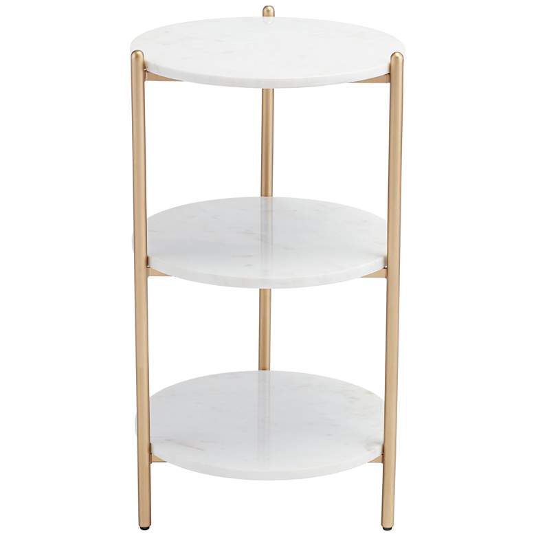 Image 2 Jupitor 28 1/2" HIgh White Marble Accent Table