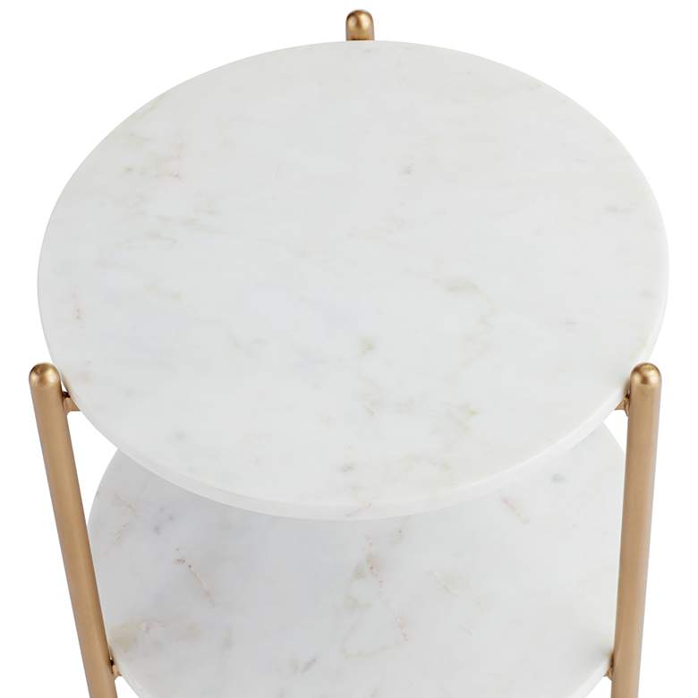 Jupitor 28 1/2&quot; HIgh White Marble Accent Table more views