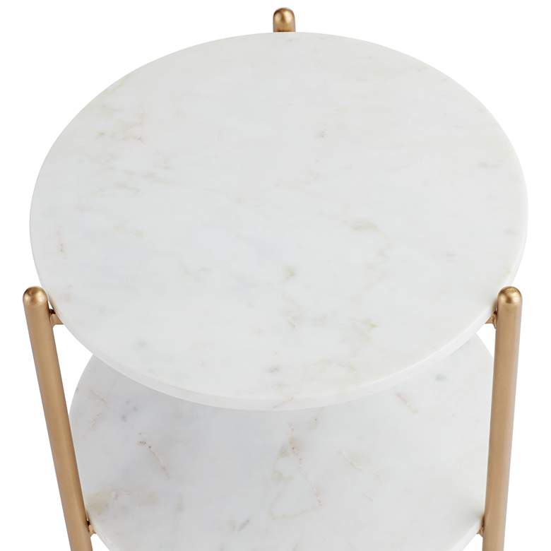 Image 3 Jupitor 28 1/2" HIgh White Marble Accent Table more views
