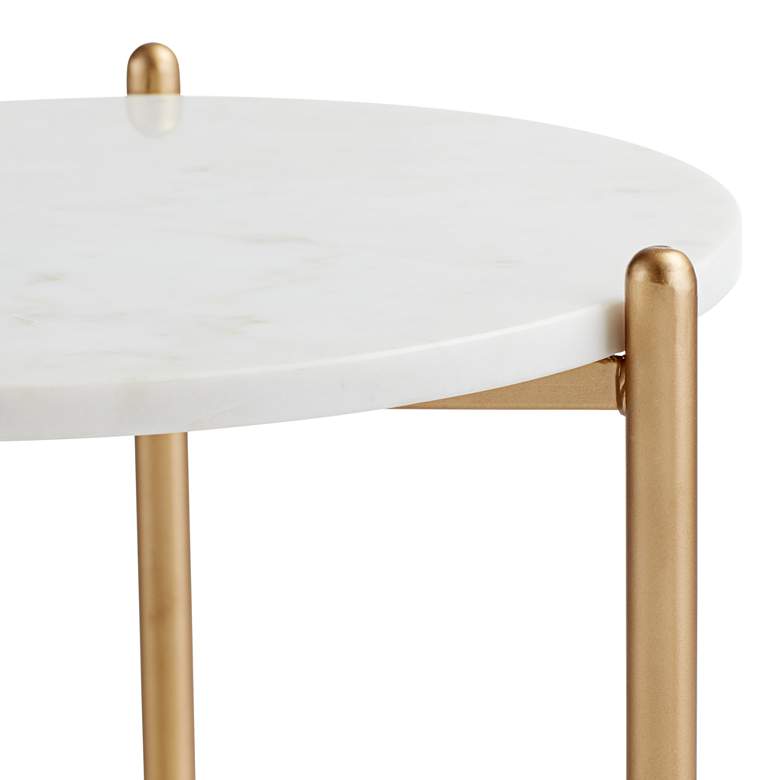 Image 4 Jupitor 28 1/2" HIgh White Marble Accent Table more views