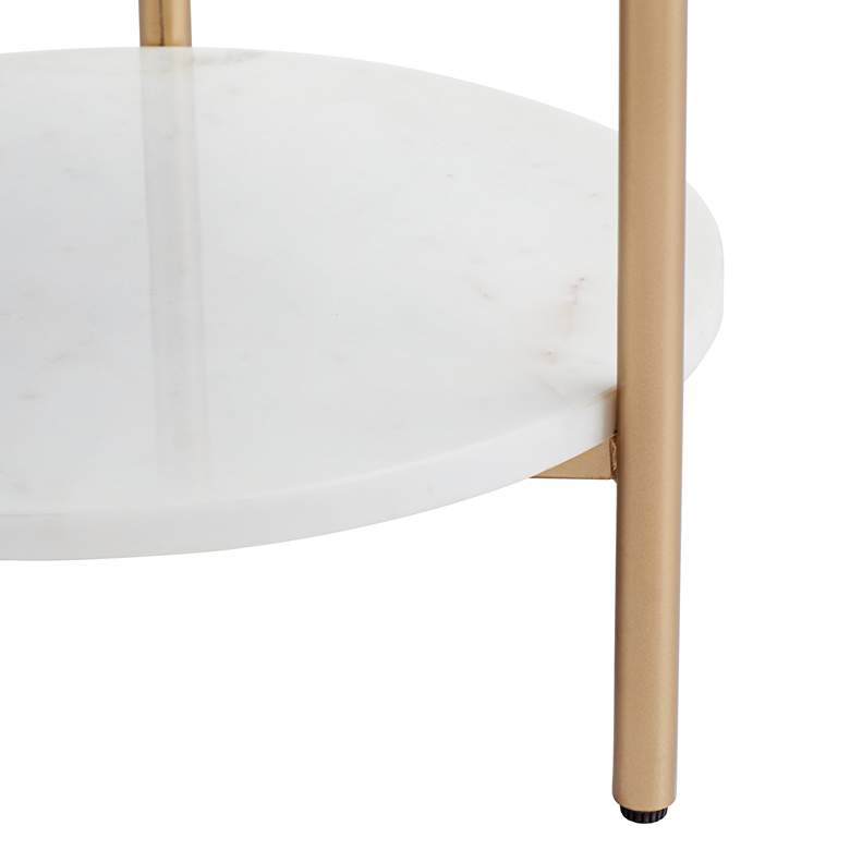 Image 5 Jupitor 28 1/2" HIgh White Marble Accent Table more views