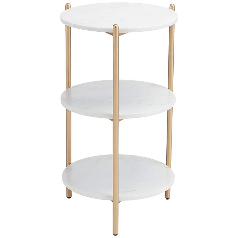 Image 6 Jupitor 28 1/2" HIgh White Marble Accent Table more views