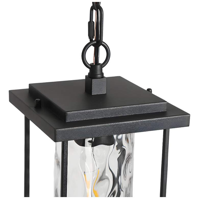 Image 4 Jushoa 14.2" High Black Glass Outdoor Hanging Light more views