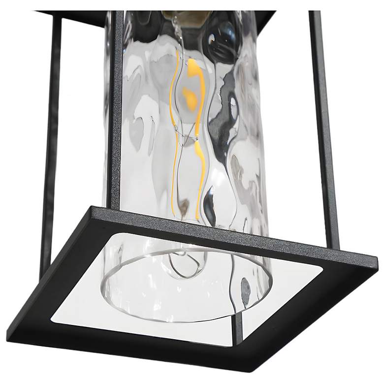 Image 6 Jushoa 14.2" High Black Glass Outdoor Hanging Light more views