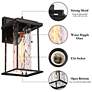 Thumbnail4 of Jushoa 8.3" High Black Glass Outdoor Wall Light more views