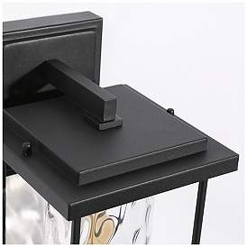 Image5 of Jushoa 8.3" High Black Glass Outdoor Wall Light more views