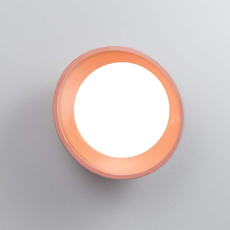 Image 3 Justic Design Ambiance 6 1/4"H Gloss Blush LED Wall Sconce more views