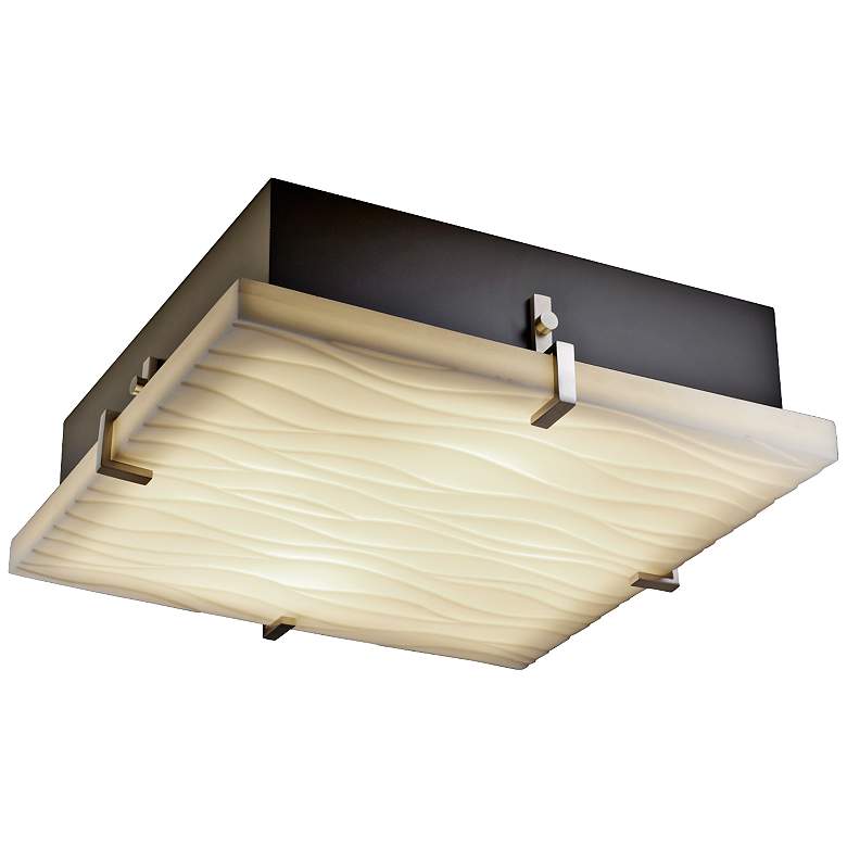 Image 2 Justice Clips 16 1/2 inch Wide Nickel Ceiling Light