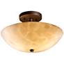 2_Justice Clouds 14" Semi-Flush Bronze and Faux Stone Ceiling Light