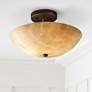 1_Justice Clouds 14" Semi-Flush Bronze and Faux Stone Ceiling Light