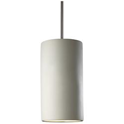 Justice Design 7" Wide Bisque White Modern Ceramic Pendant Light