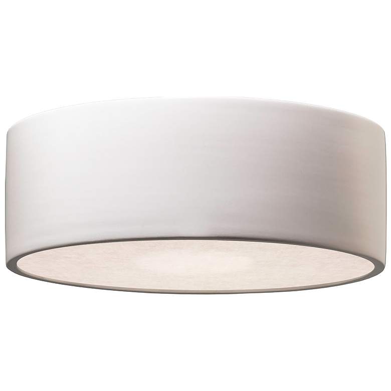 Image 1 Justice Design 8 1/4" Matte White Ceramic LED Outdoor Ceiling Light