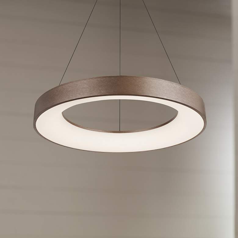 Image 1 Justice Design Acryluxe Sway 19" Light Bronze LED Ring Pendant Light