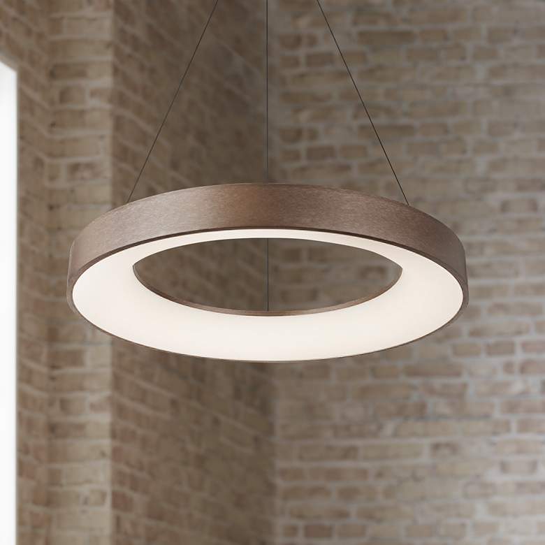 Image 1 Justice Design Acryluxe Sway 24 inch Bronze Modern LED Ring Pendant Light