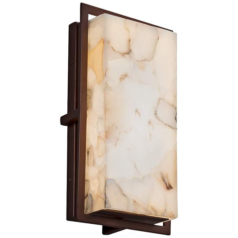 Image 1 Justice Design Alabaster Rocks 12" Bronze LED Outdoor Wall Light