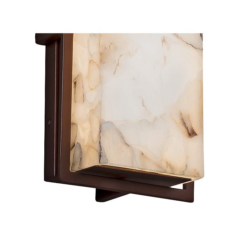 Image 2 Justice Design Alabaster Rocks 12" Bronze LED Outdoor Wall Light more views