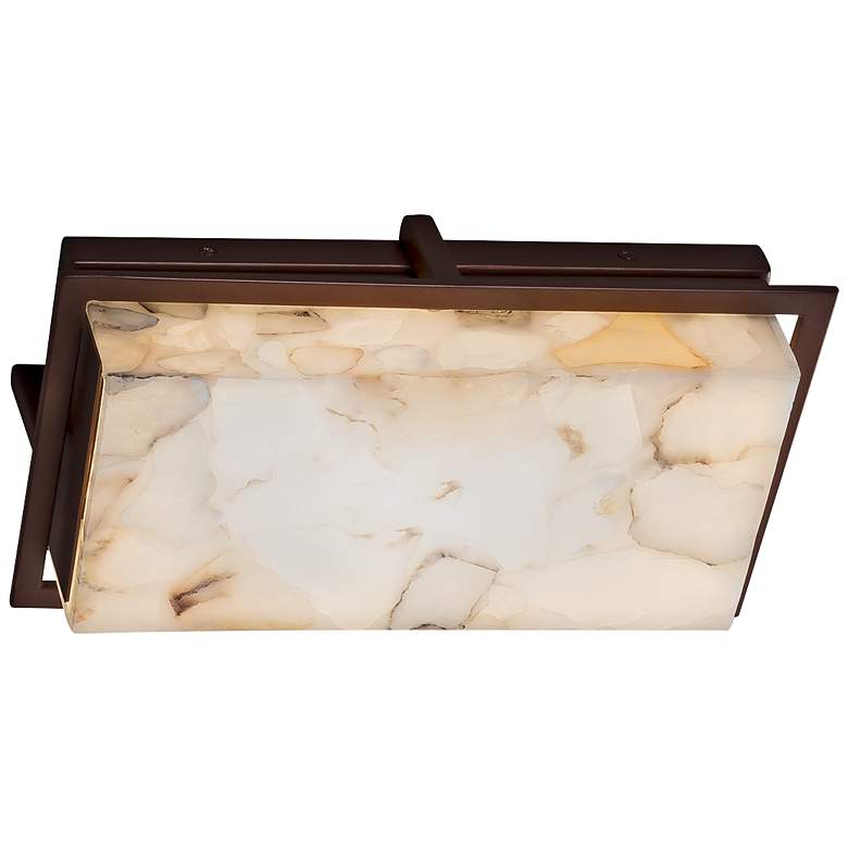 Image 3 Justice Design Alabaster Rocks 12" Bronze LED Outdoor Wall Light more views