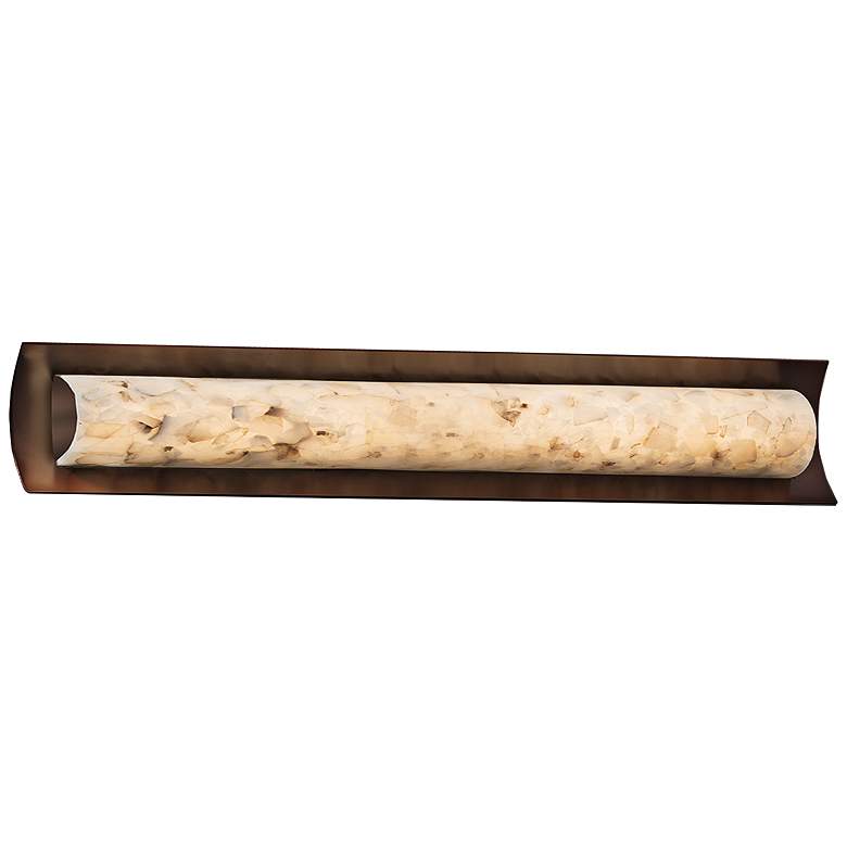 Image 2 Justice Design Alabaster Rocks! Lineate 30" Dark Bronze LED Bath Light