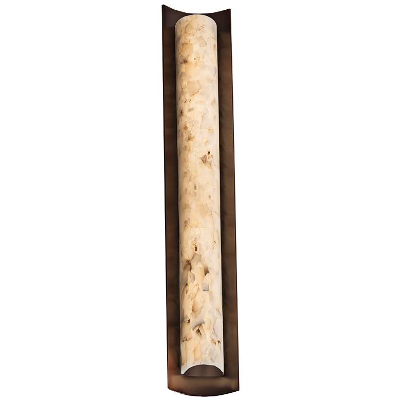 Image 4 Justice Design Alabaster Rocks! Lineate 30" Dark Bronze LED Bath Light more views
