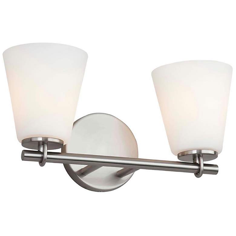 Image 2 Justice Design Alpino 15" Wide Brushed Nickel 2-Light Wall Sconce more views