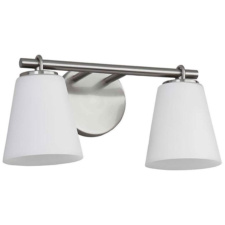 Image 3 Justice Design Alpino 15" Wide Brushed Nickel 2-Light Wall Sconce more views
