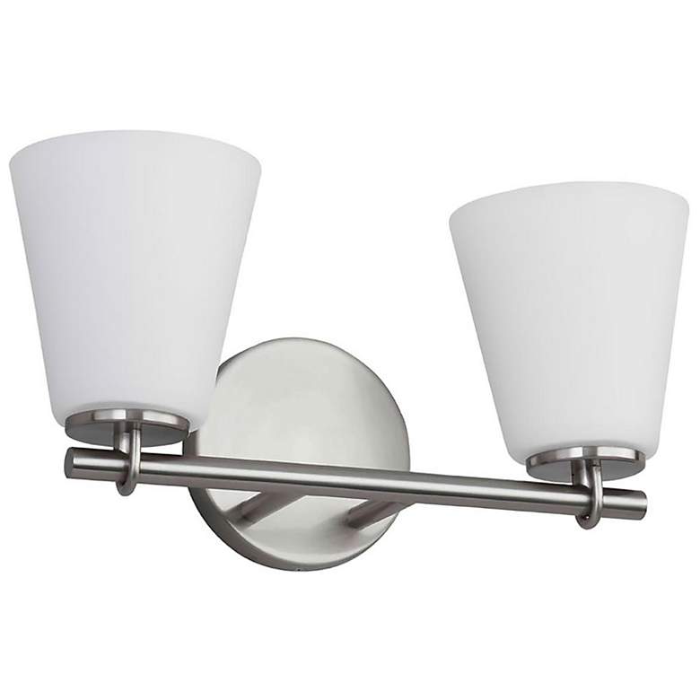 Image 4 Justice Design Alpino 15" Wide Brushed Nickel 2-Light Wall Sconce more views