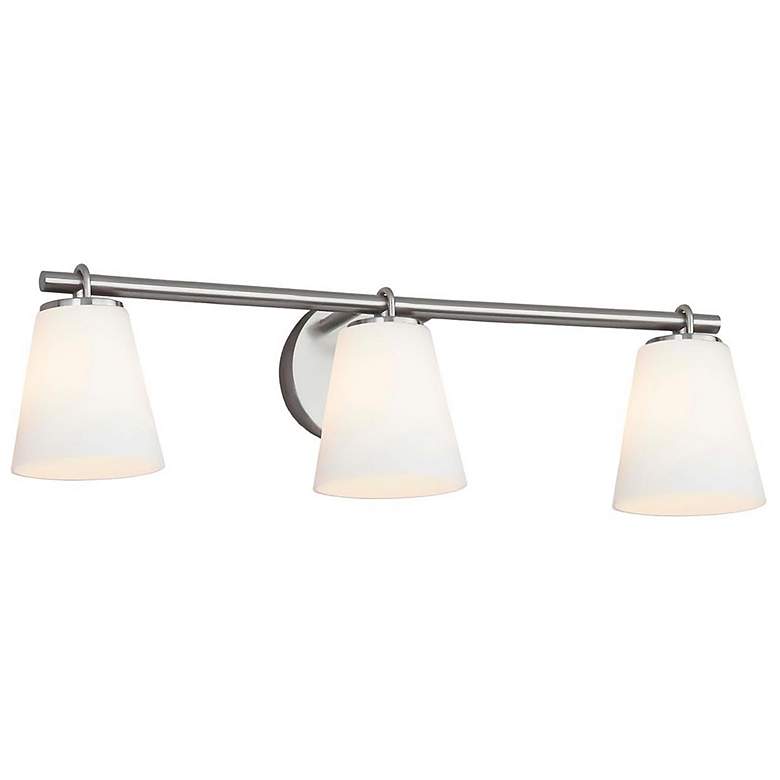 Image 1 Justice Design Alpino 25" Wide Brushed Nickel 3-Light Bath Light