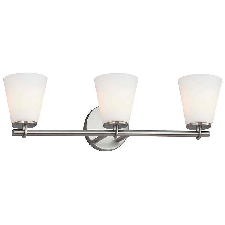 Image 2 Justice Design Alpino 25" Wide Brushed Nickel 3-Light Bath Light more views