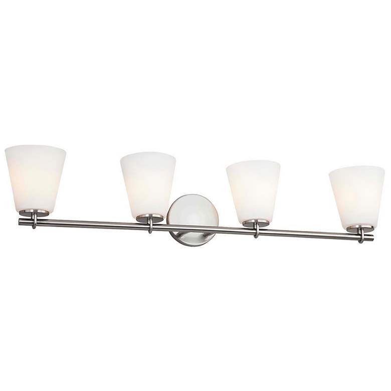 Image 2 Justice Design Alpino 35" Wide Brushed Nickel 4-Light Bath Light more views