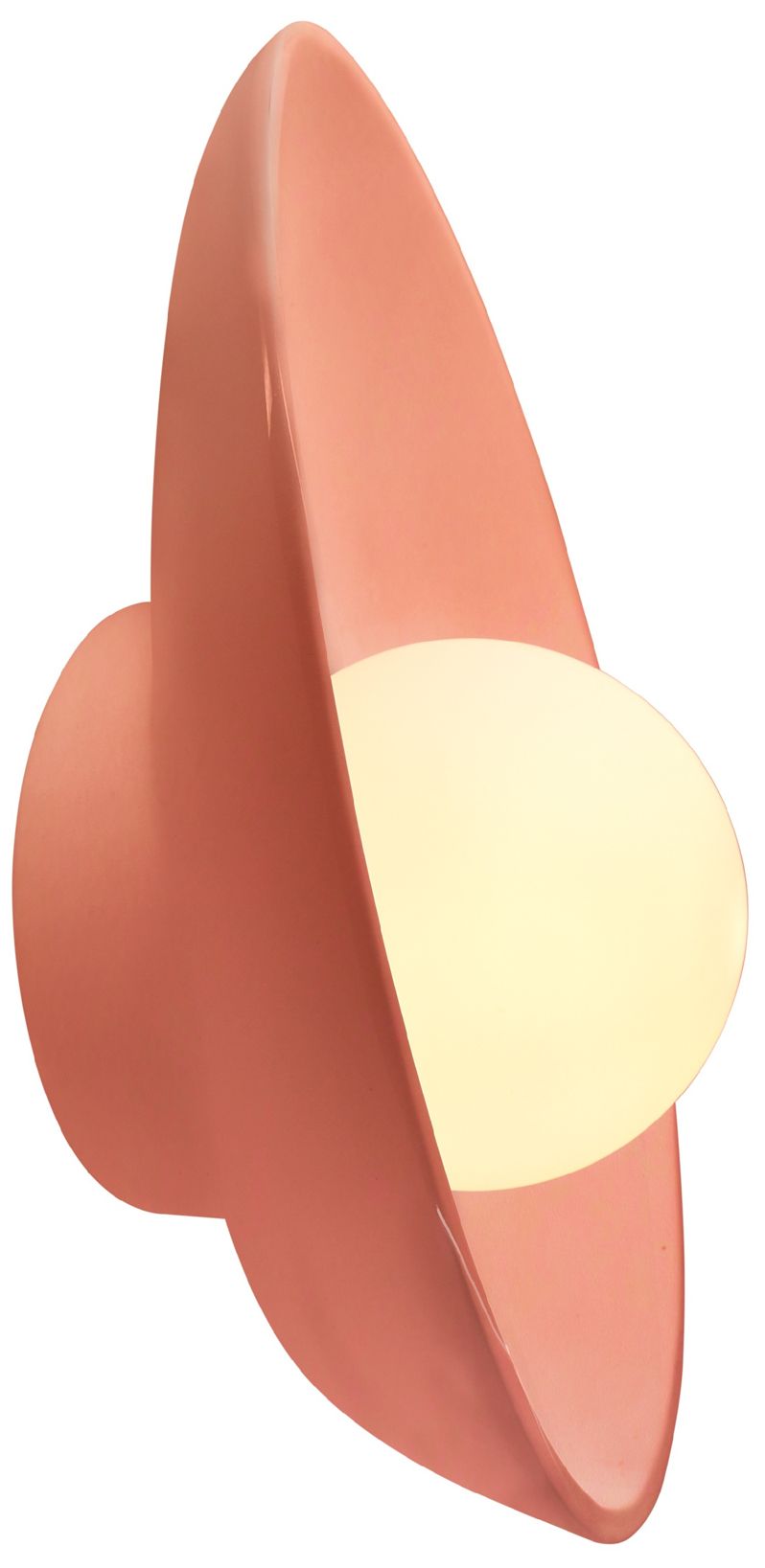 Image 2 Justice Design Ambiance 12" High Gloss Blush LED Wall Sconce more views