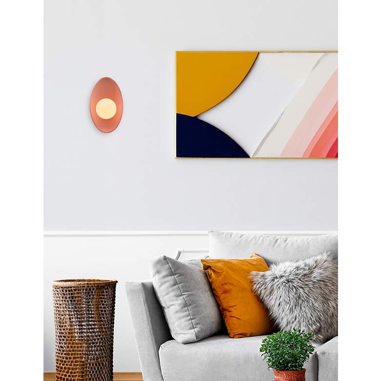 Image 3 Justice Design Ambiance 12" High Gloss Blush LED Wall Sconce more views