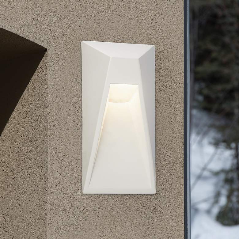 Image 1 Justice Design Ambiance 15" High Bisque White LED Outdoor Wall Light