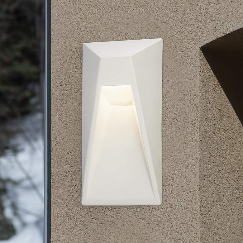 Image 1 Justice Design Ambiance 15" High Bisque White LED Outdoor Wall Light