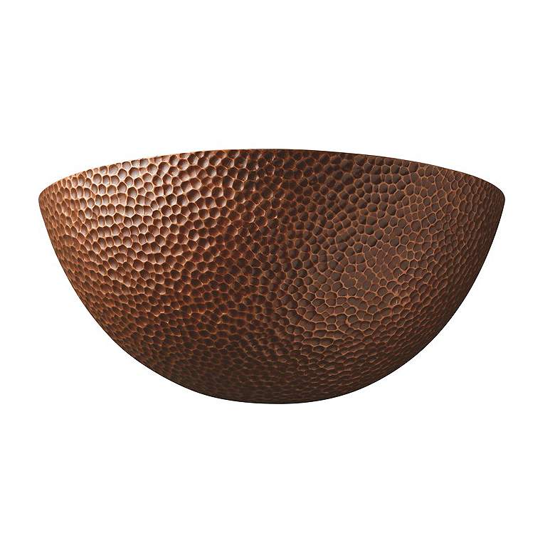Image 1 Justice Design Ambiance 6" High Hammered Copper Wall Sconce