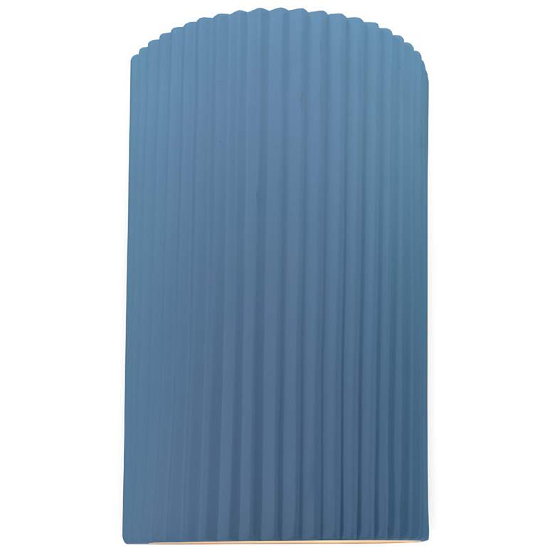 Image 1 Justice Design Ambiance 9 1/2"H Sky Blue LED Wall Sconce