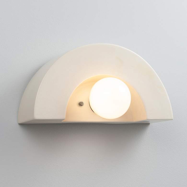 Image 1 Justice Design Ambiance Crescent 6"H Matte White Wall Sconce