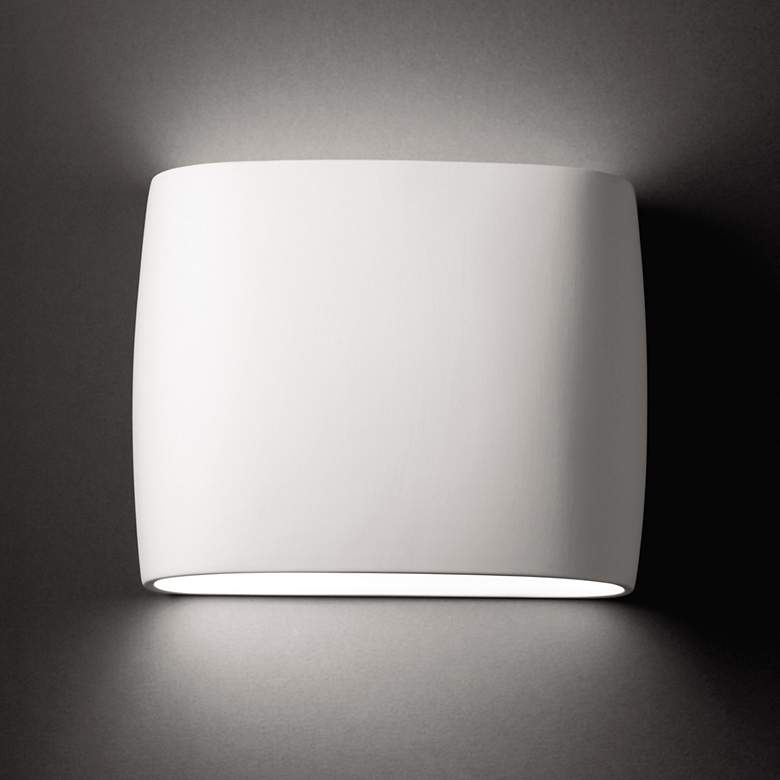 Image 1 Justice Design Ambiance Oval 9 3/4" High Bisque ADA Wall Sconce