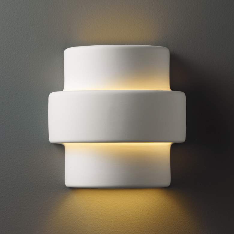 Image 1 Justice Design Ambiance Step 8 3/4" High Bisque Wall Sconce